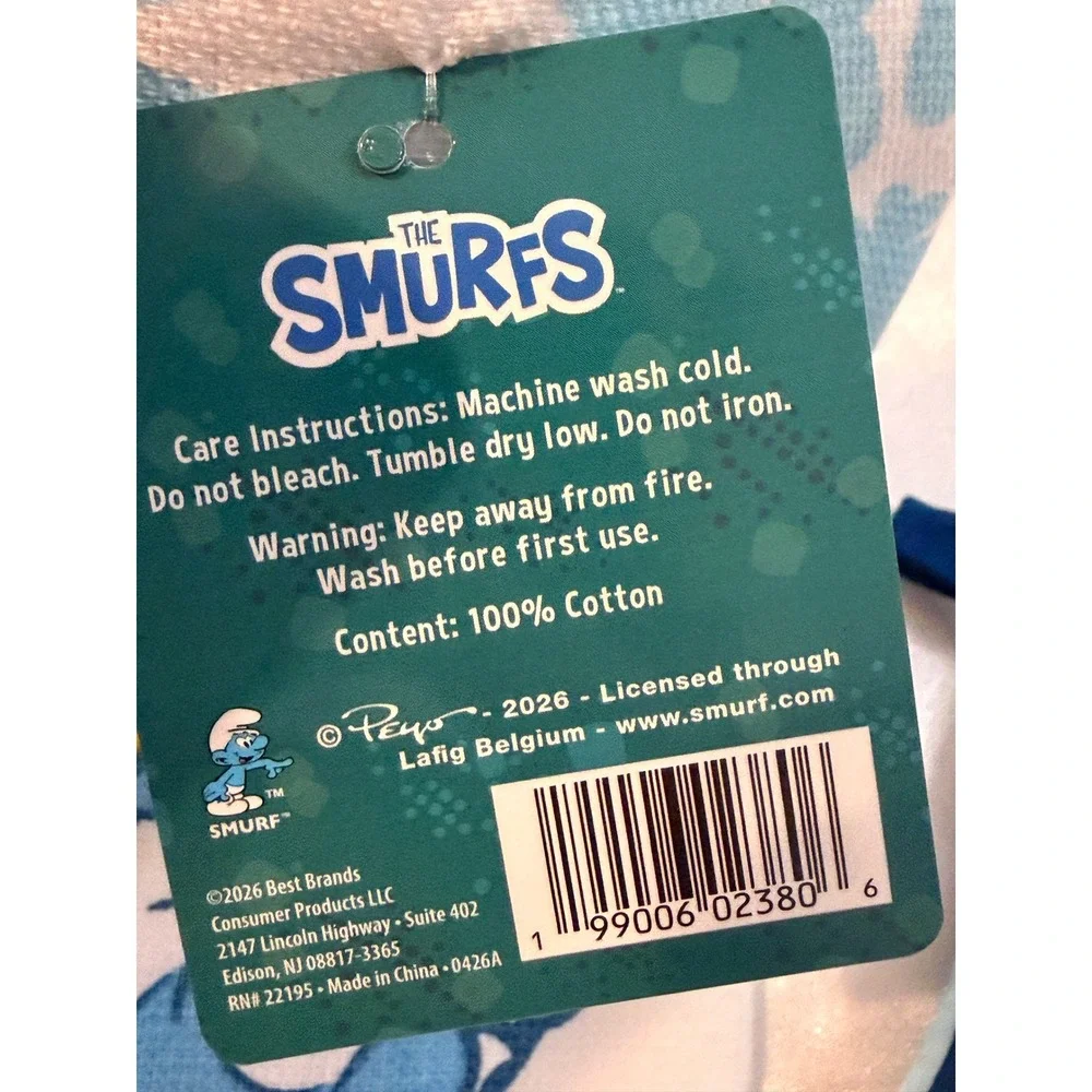 The Smurfs 3pc Kitchen Set NWT Oven Mitt Kitchen Towel Pot Holder Blue White